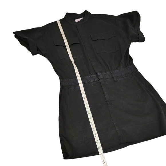 Frame Le Tomboy Dress Black Women's Size Small Button Snaps Pockets Mechanic - Picture 5 of 11